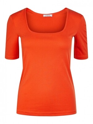 PCNUKITA 2/4 SQUARED NECK TOP BC grenadine