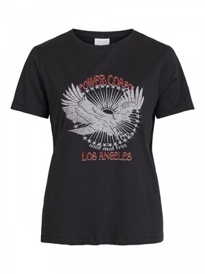 VITESSA S/S T-SHIRT/SU Black/Perfect Wisdom