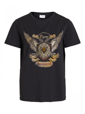 VITESSA S/S T-SHIRT/SU Black/Eagle glitter