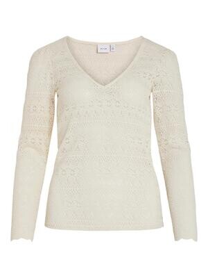 VICHIKKA LACE V-NECK L/S TOP - NOOS Birch