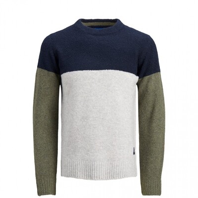 JOR FLOYD KNIT CREW NECK Sky Captain/MEL. SLI