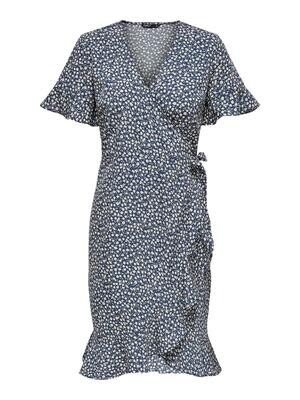 ONLOLIVIA S/S WRAP DRESS WVN NOOS Blue Mirage-TONAL DITSY