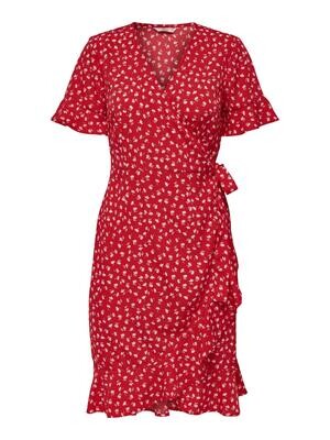 ONLOLIVIA S/S WRAP DRESS WVN NOOS Mars Red-W.FIONA DITSY
