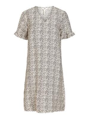 OBJSELINE S/S DRESS 120 DIV Sandshell-BLACK DOTS