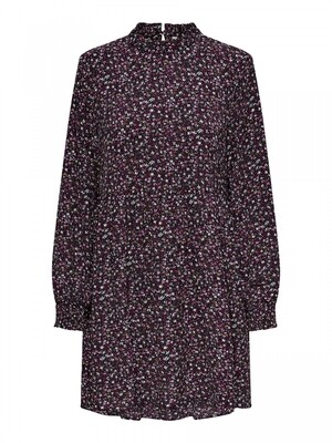 JDYPIPER L/S SHORT DRESS WVN NOOS Black/FUSCHIA PINK &amp;