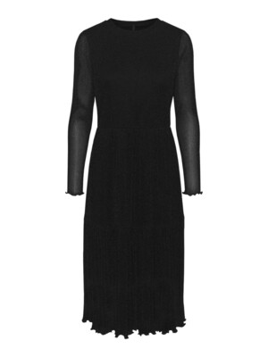 VMAURORA L/S GLITTER MESH DRESS EXP Black-BLACK LUREX