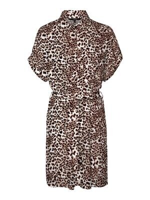 VMEASY S/S SHIRT DRESS WVN GA Tan/Liv