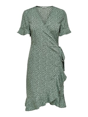 ONLOLIVIA S/S WRAP DRESS WVN NOOS Chinois Green/BLACK