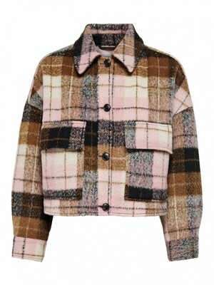ONLMAEVE L/S CROP CHECK JACKET PNT argan oil