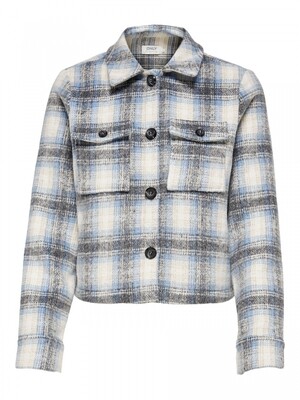 ONLLOU SHORT CHECK JACKET OTW NOOS Pumice Stone-ALLURE