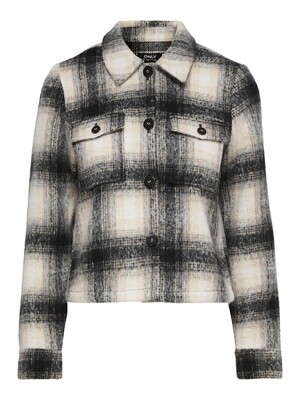 ONLLOU SHORT CHECK JACKET OTW NOOS Pumice Stone-BLACK