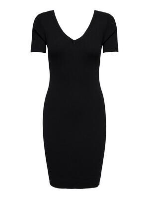JDYNANNA S/S V-NECK DRESS KNT Black