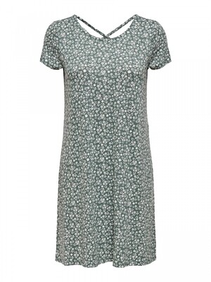 ONLBERA BACK LACE UP S/S DRESS JRS NOOS Balsam Green/WHITE F