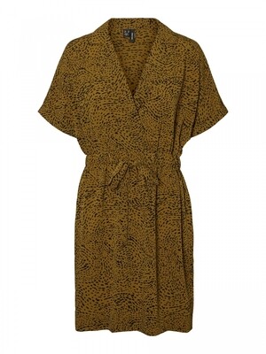 VMANNABELL 2/4 SHORT WRAP DRESS WVN Fir Green/VALLOT