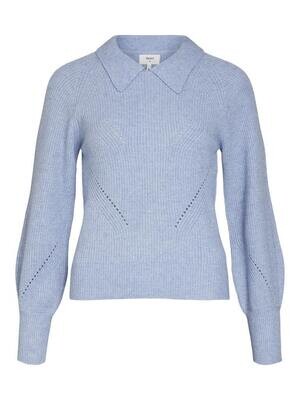 OBJKILA L/S KNIT PULLOVER 119 Serenity/MELANGE