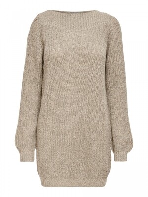 JDYWHITNEY MEGAN L/S BOAT DRESS KNT NOOS cement