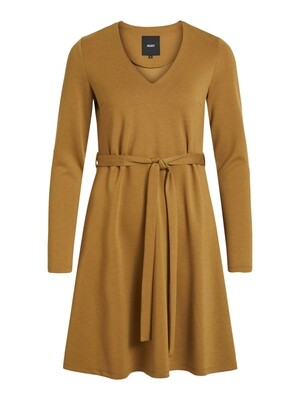 OBJSAVA L/S V-NECK DRESS SC Tapenade