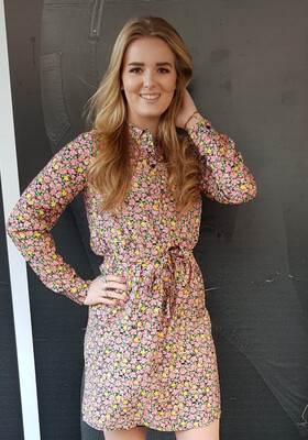 VMELLIE L/S SHORT DRESS WVN Geranium Pink/ELLIE