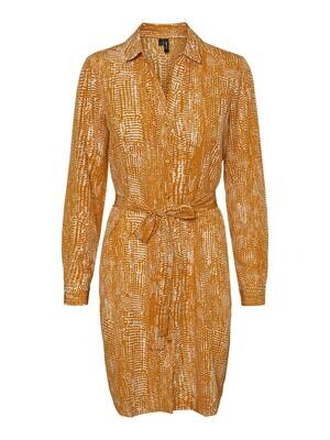 VMVIBE LS SHORT SHIRT DRESS WVN GA Buckthorn Brown/VALL