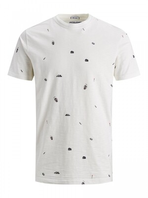 JORDELY TEE SS CREW NECK Cloud Dancer/SLIM FI