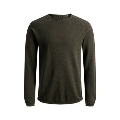 JJE HILL KNIT CREW NECK NOOS Olive Night/Melange