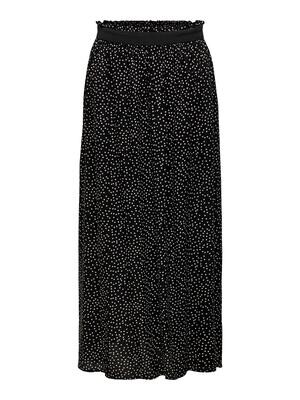 ONLVENEDIG AOP LIFE LONG SKIRT WVN NOOS Black-CD DOT
