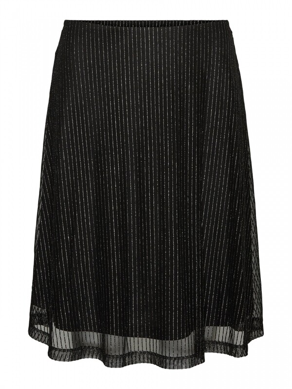 VMGLITTER HW SKIRT Black-silver lurex stripes