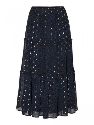 VMPENNY HW MAXI SKIRT WVN RPT Navy Blazer