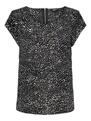 ONLVIC SS AOP TOP NOOS PTM Black-BLURRY DOT