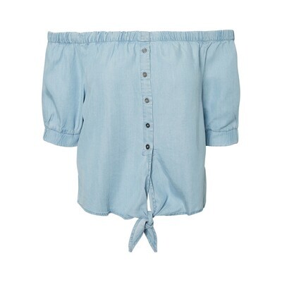 NMENDI S/S OFF SHOULDER TIE SHIRT NOOS Light