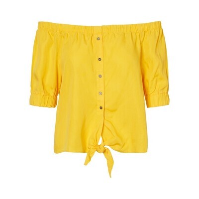 NMENDI S/S OFF SHOULDER TIE SHIRT NOOS LEMON GRA