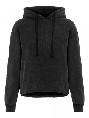 PCCHILLI LS WASHED HOODIE D2D Black
