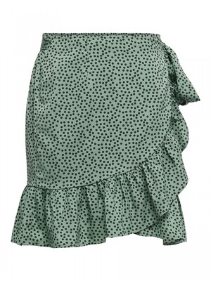 ONLOLIVIA WRAP SKIRT WVN NOOS Chinois Green-BLACK SPOT