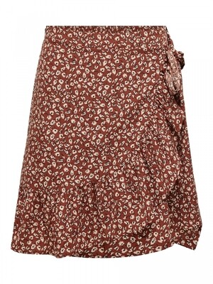 ONLOLIVIA WRAP SKIRT WVN NOOS Henna-TWO TONE FLOWER
