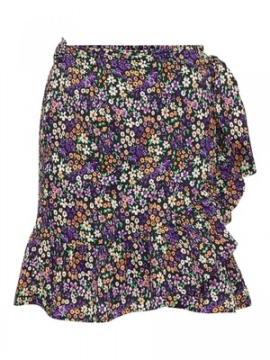 ONLOLIVIA WRAP SKIRT WVN NOOS Black-SHORE FLOWER