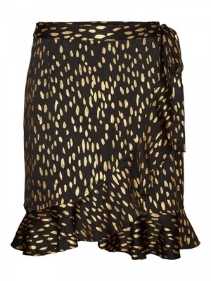 VMGAMMA FOIL SHORT WRAP SKIRT EXP GA Black/Gold