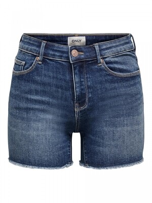ONLBLUSH LIFE MID SK RAW SHORTS NOOS Dark Blue Denim