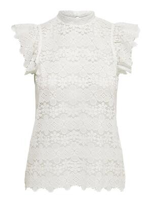JDYBLOND S/L LACE TOP JRS NOOS Cloud Dancer-DTM BUTTON