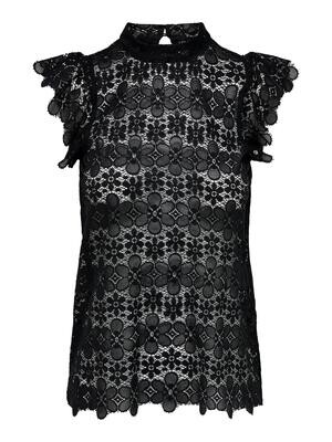 JDYBLOND S/L LACE TOP JRS NOOS Black-DTM BUTTON