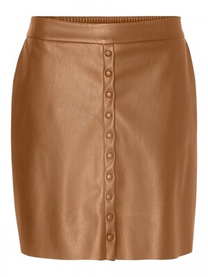 VMBUTTERALLY HW SHORT COATED SKIRT Tobacco Brown