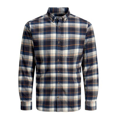 JJECLASSIC CHECK SHIRT L/S AU20 STS Whisper White/SLIM F