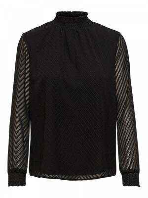 ONLNEW KAYLA L/S TOP NOOS WVN Black