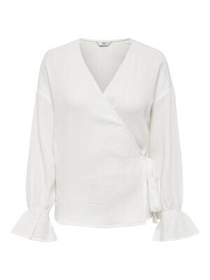 ONLTHYRA LS WRAP TOP WVN CS Bright White