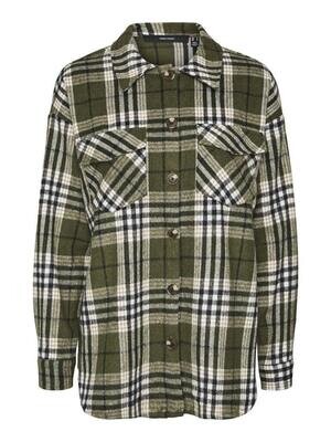 VMSHAY L/S OVERSIZE SHIRT VIP Ivy Green-BLACK-NOMAD