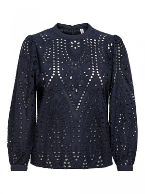 ONLNYLA 7/8 EMB ANGLAISE DNM BLOUSE QYT Night Sky