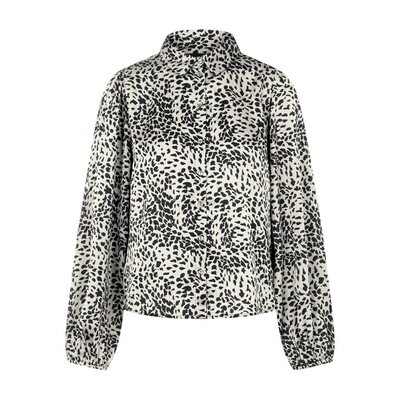 PCDANNI LS SHIRT D2D Fog/BLACK/TAUPE GRAY