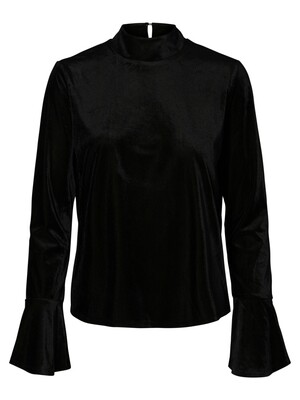 PCJADE LS VELVET BLOUSE Black
