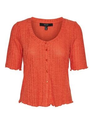VMMARINA 2/4 U-NECK CARDIGAN Cherry Tomato
