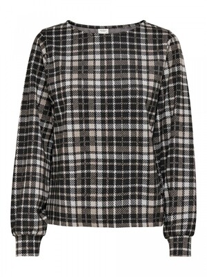 JDYCALLE L/S TOP JRS Black-SILVER MINK - WHITE