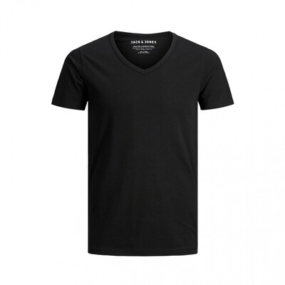 JJEBASIC V-NECK TEE S/S NOOS BLACK
